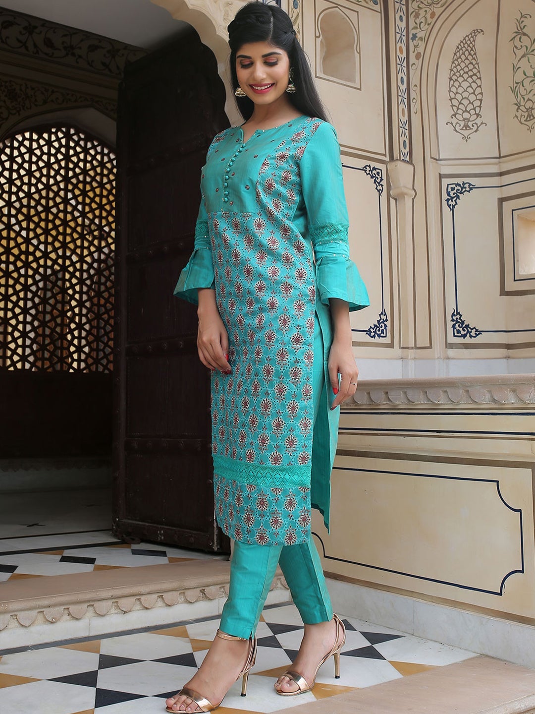 Indira 23168 Designer Pure Chanderi Silk Kurti With Bottom Catalog - The  Ethnic World